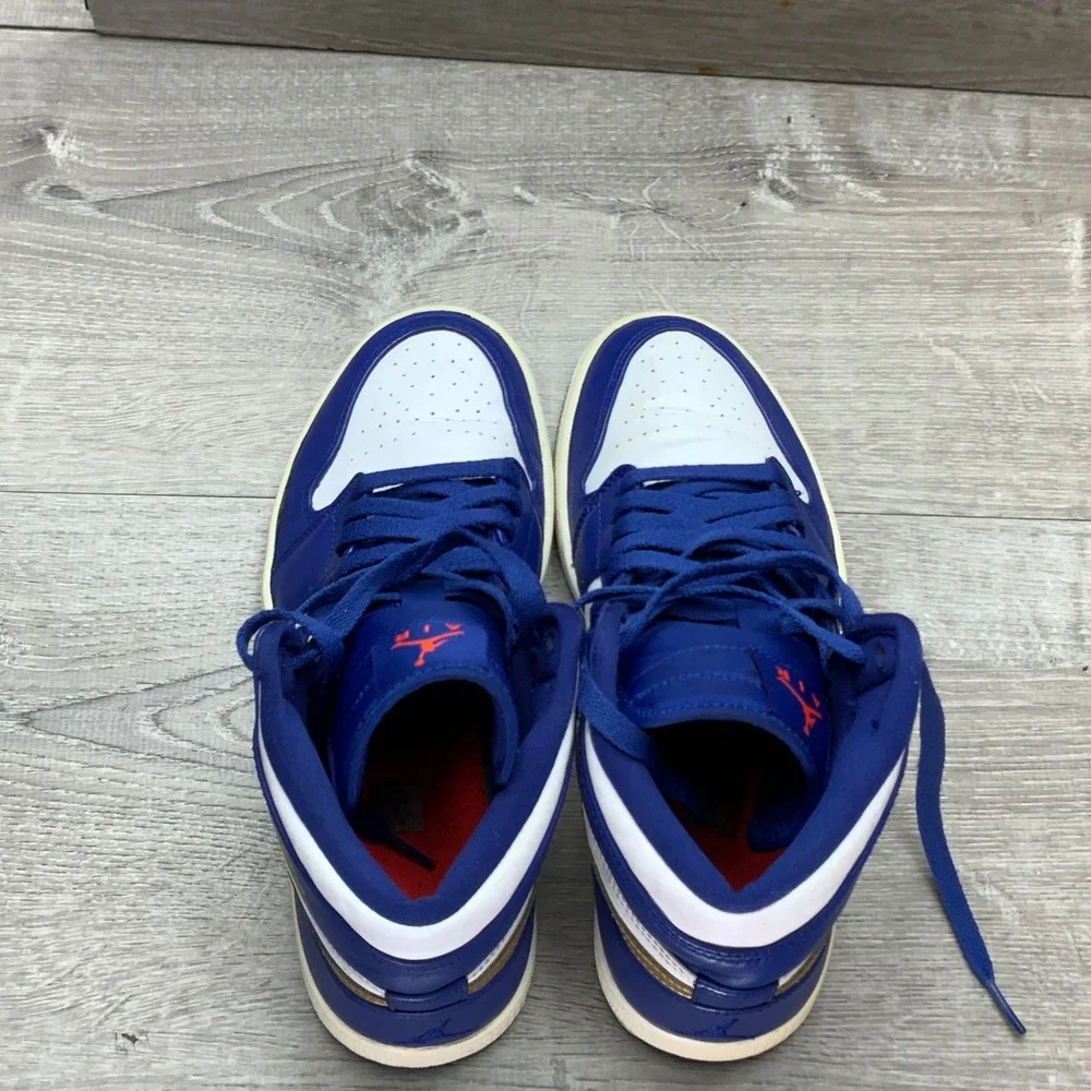 Jordan Shoes 1 Retro High Deep Royal Blue Mens 8.5 White Gold 332550-406 Leather
